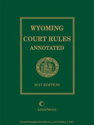 cover image of Wyoming Court Rules Annotated